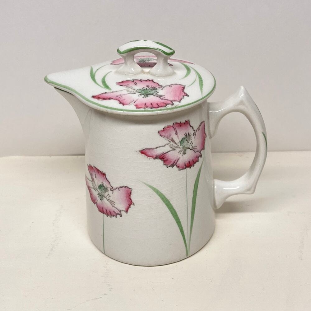 Edwin M. Knowles China Co Ceramic Lidded Pitcher Hand Painted